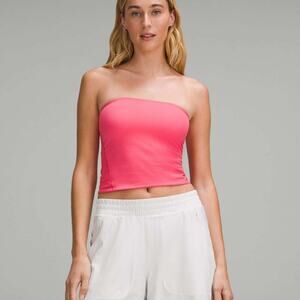 Lululemon Wundermost Ultra-Soft Nulu Tube Top Glaze Pink $48 NEW